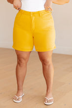 Load image into Gallery viewer, High Rise Control Top Cuffed Judy Blue Shorts in Yellow