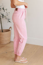 Load image into Gallery viewer, High Rise Garment Dyed Denim Judy Blue Jogger in Pink