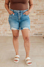 Load image into Gallery viewer, High Rise Rigid Magic Button Fly Judy Blue Cutoff Shorts