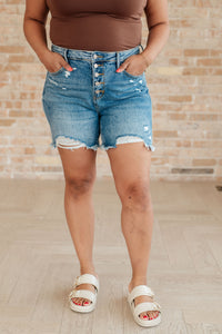 High Rise Rigid Magic Button Fly Judy Blue Cutoff Shorts