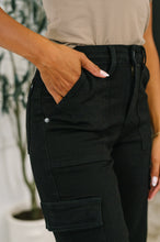 Load image into Gallery viewer, Keira High Waist Cargo Wide in Black