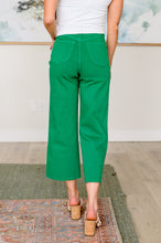 Load image into Gallery viewer, High Rise Control Top Wide Leg Crop Judy Blue Jeans in Kelly Green