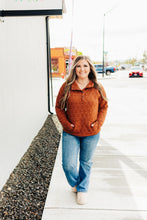 Load image into Gallery viewer, Geometric Button Snap Pullover - Rust