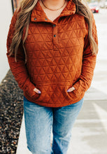 Load image into Gallery viewer, Geometric Button Snap Pullover - Rust