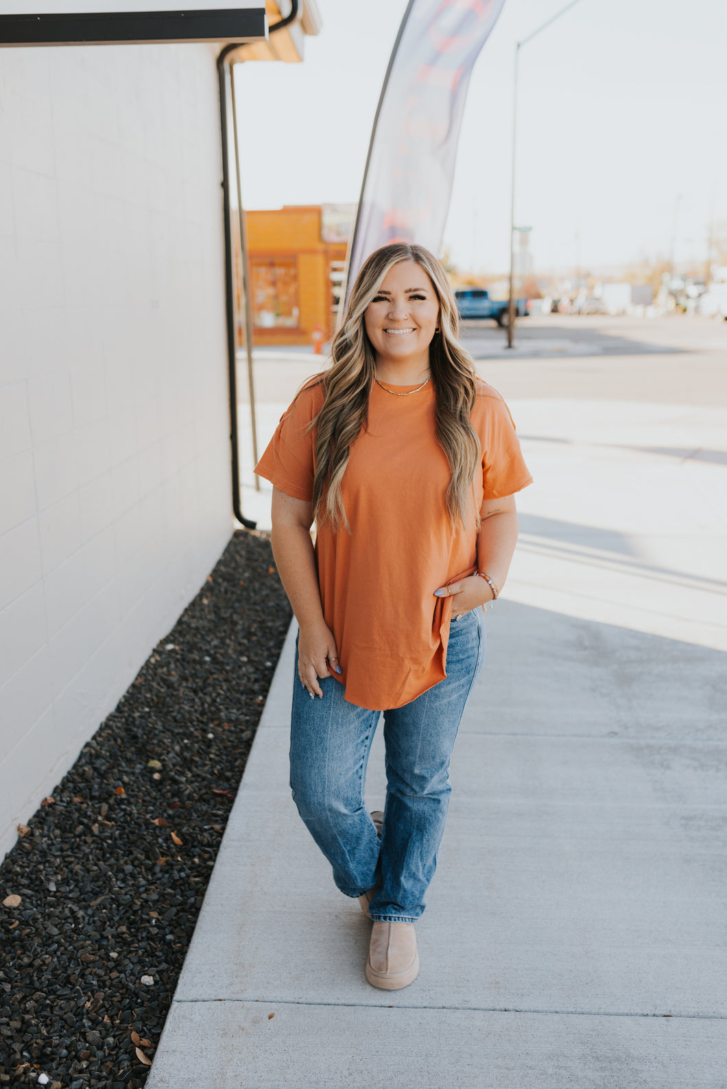 Joey Washed Cotton Boyfriend Tee Fall Colors (See Options)