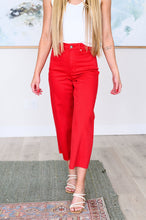 Load image into Gallery viewer, High Rise Control Top Wide Leg Crop Judy Blue Jeans in Red