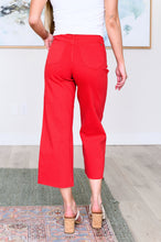 Load image into Gallery viewer, High Rise Control Top Wide Leg Crop Judy Blue Jeans in Red