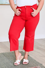 Load image into Gallery viewer, High Rise Control Top Wide Leg Crop Judy Blue Jeans in Red