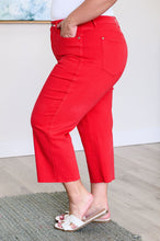 Load image into Gallery viewer, High Rise Control Top Wide Leg Crop Judy Blue Jeans in Red