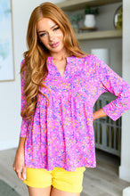 Load image into Gallery viewer, Lizzy Babydoll Top in Magenta Brushstrokes