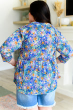 Load image into Gallery viewer, Lizzy Babydoll Top in Royal Multi Fireworks