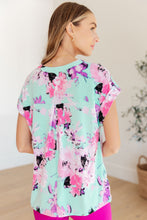 Load image into Gallery viewer, Lizzy Cap Sleeve Top in Lavender and Sky Floral