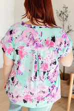 Load image into Gallery viewer, Lizzy Cap Sleeve Top in Lavender and Sky Floral
