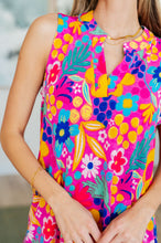 Load image into Gallery viewer, Lizzy Tank Dress in Hot Pink Mixed Floral