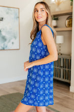Load image into Gallery viewer, Lizzy Tank Dress in Royal Floral Tile