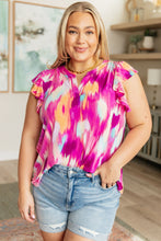Load image into Gallery viewer, Lizzy Flutter Sleeve Top in Pink and Lavender