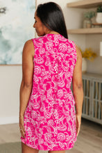 Load image into Gallery viewer, Lizzy Tank Dress in Hot Pink and White Paisley