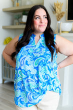 Load image into Gallery viewer, Lizzy Tank Top in Blue Mix Paisley