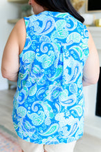 Load image into Gallery viewer, Lizzy Tank Top in Blue Mix Paisley