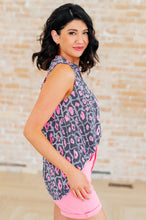 Load image into Gallery viewer, Lizzy Tank Top in Grey and Pink Leopard
