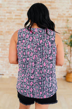 Load image into Gallery viewer, Lizzy Tank Top in Grey and Pink Leopard