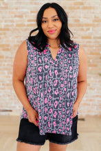 Load image into Gallery viewer, Lizzy Tank Top in Grey and Pink Leopard