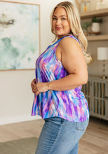 Load image into Gallery viewer, Lizzy Tank Top in Lavender and Blue Watercolor