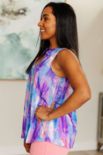 Load image into Gallery viewer, Lizzy Tank Top in Lavender and Blue Watercolor