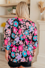 Load image into Gallery viewer, Lizzy Top in Black Bright Floral