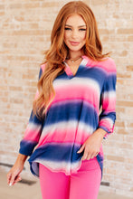 Load image into Gallery viewer, Lizzy Top in Blue and Pink Haze