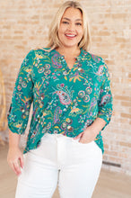 Load image into Gallery viewer, Lizzy Top in Emerald and Purple Paisley