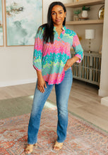 Load image into Gallery viewer, Lizzy Top in Lavender and Team Leopard Stripe