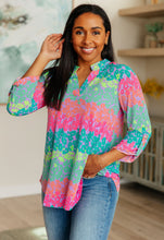 Load image into Gallery viewer, Lizzy Top in Lavender and Team Leopard Stripe