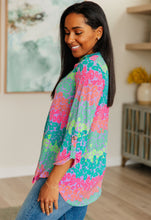 Load image into Gallery viewer, Lizzy Top in Lavender and Team Leopard Stripe