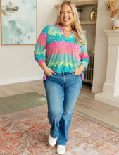 Load image into Gallery viewer, Lizzy Top in Lavender and Team Leopard Stripe