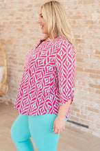 Load image into Gallery viewer, Lizzy Top in Mint and Pink Ikat