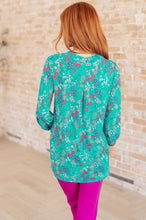 Load image into Gallery viewer, Lizzy Top in Teal and Lavender Wildflowers