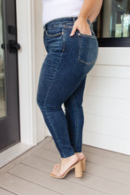 Load image into Gallery viewer, Lydia Mid Rise Vintage Raw Hem Skinny Judy Blue Jeans