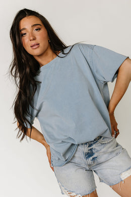 Ampersand Boyfriend Tee in Blue