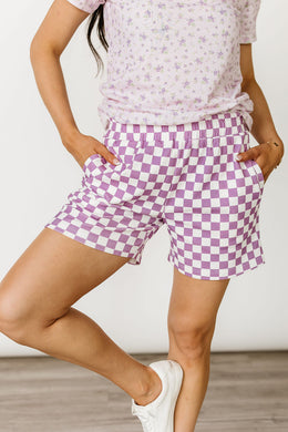 Ampersand Lace Pocket Shorts in Lavender Daydream