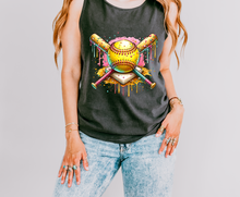 Load image into Gallery viewer, Drip Softball Home Plate Graphic Tank Top