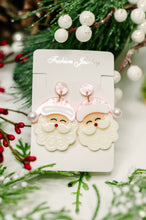 Load image into Gallery viewer, Merry in Pink Santa Dangle Earrings