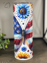 Load image into Gallery viewer, Patriotic Butterfly 20oz Skinny Tumbler