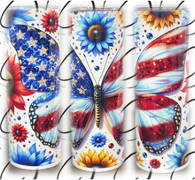 Load image into Gallery viewer, Patriotic Butterfly 20oz Skinny Tumbler