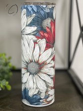 Load image into Gallery viewer, Patriotic Daisies 20oz Skinny Tumbler