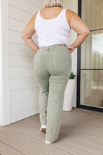 Load image into Gallery viewer, High Rise Front Seam Straight Judy Blue Jeans in Sage