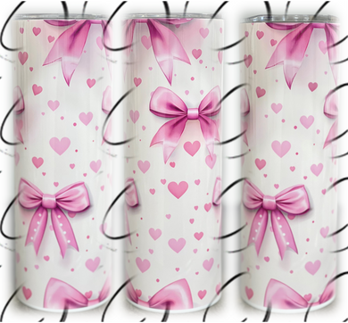 Pink Coquette Bows 20oz Skinny Tumbler