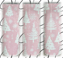 Load image into Gallery viewer, Pink &amp; White Christmas Trees 20oz Skinny Tumbler