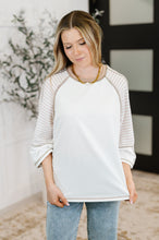 Load image into Gallery viewer, Preoccupied Striped Sleeve Top in Tan