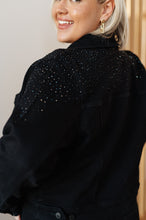 Load image into Gallery viewer, Rhinestone Judy Blue Denim Jacket in Black